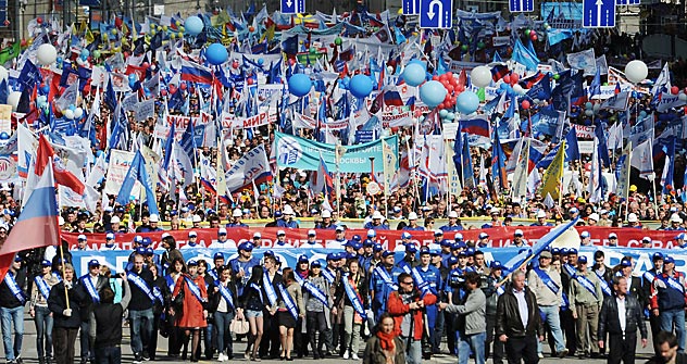 Русия празнува 1 май, ден на труда.