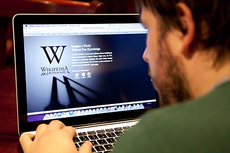 Edição em língua russa da Wikipedia recebe cerca de um milhão de consultas por hora Foto: ITAR-TASS