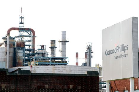 The ConocoPhillips refinery in Trainer, Pa, the U.S. Source: AP