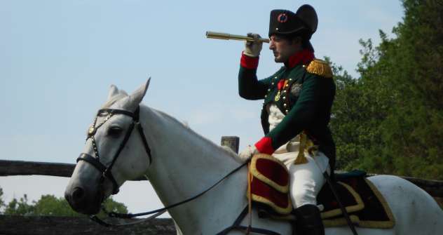 Mark Schneider appeared for the first time as Napoleon at Borodino reenactment in 2007. Source: Press Photo.