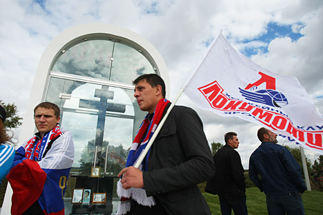 The renewed Lokomotiv team that will participate in the 2012/2013 KHL season was ceremoniously presented to fans in Yaroslavl’s Ice Palace Arena 2000, earlier in September. Source: ITAR-TASS