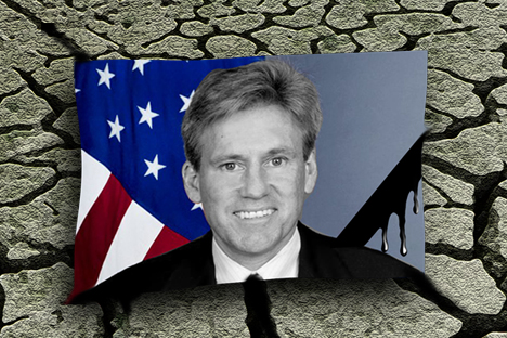 U.S. Ambassador to Libya, Christopher Stevens (pictured), and three members of the embassy staff died in a rocket attack in Libya on Sept. 12, 2012. Drawing by Niyaz Karim