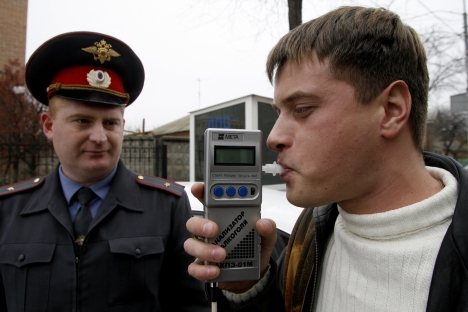 Anyone with a blood alcohol content (BAC) above zero percent per milliliter is liable for drunk driving, according Dmitry Medvedev. Source: ITAR-TASS 