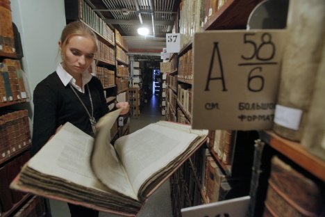 Book depository of the Russian State Library. Source: Aleksei Kudenko/RIA Novosti.