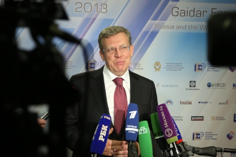 The 2013 Gaidar Forum brings together Russian prominent pundits and officials to address the country's economic challenges. Pictured: Former Finance Minister Alexei Kudrin. Source: RIA Novosti / Alexei Filippov
