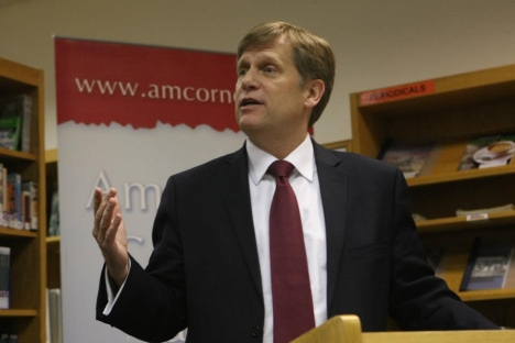 U.S. Ambassador Michael McFaul taking the floor in the American Center in Moscow on Martin Luther King Day. Source: Courtesy to U.S. Embassy in Moscow