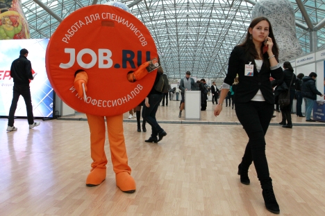 Visitors at the 30th Career International Forum at the Afimall City shopping mall, Moscow. Source: RIA Novosti / Ruslan Krivobok 