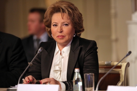 Federation Council Speaker Valentina Matviyenko is the most influential woman in Russia for 2012, according to Russia's leading media. Source: ITAR-TASS 