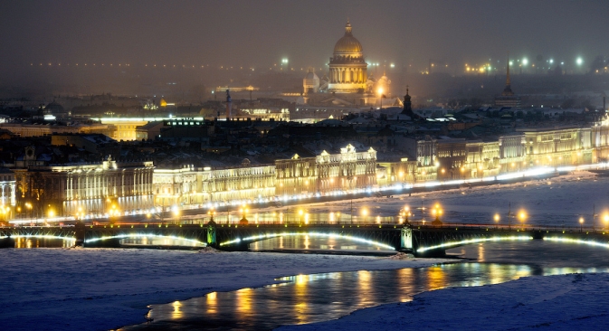 Night view of St. Isaac's Cathedral in St. Petersburg. Source: Slava Stepanov