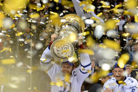 Dynamo wins the Gagarin Cup for the second year In a row. Source: ITAR-TASS