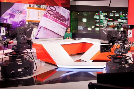 The RT TV channel is expanding its international presence to produce more exclusive materials aimed specifically for outside distribution. Pictured: A new studio of RT. Source: RT