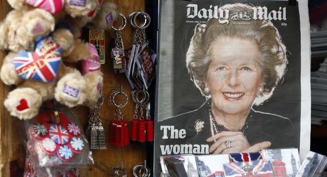 Reaction to the death of Margaret Thatcher, London, Britain - 09 Apr 2013. Source: Rex Features / Tal Cohen