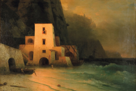 Fishermen on a Moonlit Coast by Ivan Aivazovsky, the master of dramatic ocean light, for auction during Russian Art Week at Christie’s. Source: PressPhoto
