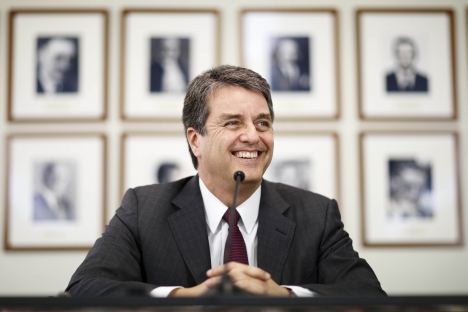 Russia pins hopes on Brazil's Roberto Azevedo, an incoming head of WTO. Source: Reuters