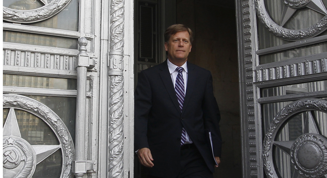 Russia lodged an official protest with US Ambassador Michael McFaul on May 15, after FSB reported that a US diplomat suspected of trying to recruit a Russian security services agent. Source: Reuters