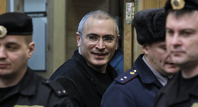 Former Yukos head Mikhail Khodorkovsky at Moscow's Khamovniki district court. Source: RIA Novosti / Andrei Stenin