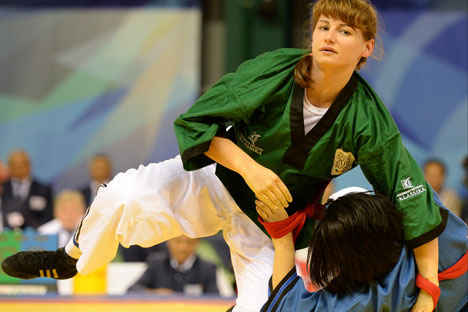 The champion of the Universiade in Kazan during the final. Source: Vladimir Baranov / RIA Novosti