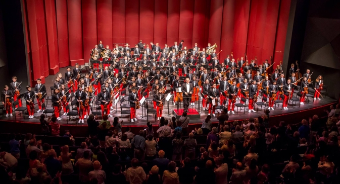 This year the NYO-USA’s world debut took place at Purchase’s Performing Arts Center on July 11 under Valery Gergiev’s conduction. Source: Chris Lee/Press Photo