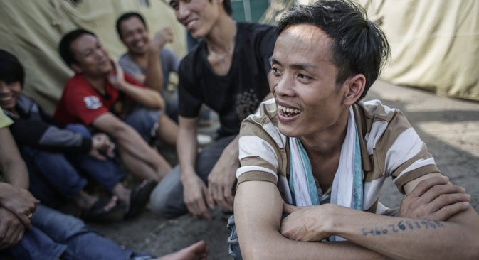 La majorité des Vietnamiens interpellés ne sont pas seulement des transgresseurs de la loi, mais surtout des victimes d’une exploitation illégale, c’est-à-dire, des esclaves. Crédit photo :  RIA Novosti