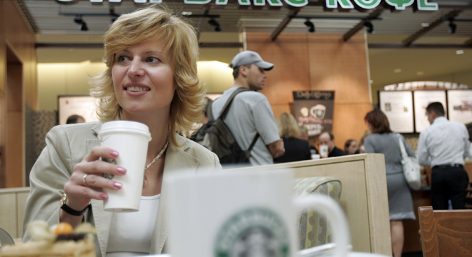 Starbucks is looking for ways to increase its share in the Russian café market. Source: Reuters
