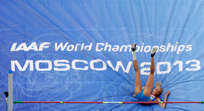 Svetlana Shkolina won the gold medal in the high jump. Source: Reuters