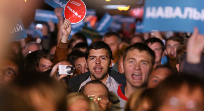 Navalny supporters rally in Moscow, on September 9. Source: ITAR-TASS