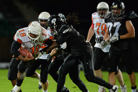 Players of the Moscow patriots and Black Storm during the game in Moscow. Source: Alexander Vilf / RIA Novosti
