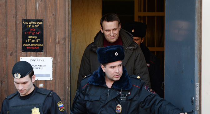 Opposition leader Alexei Navalny is sentenced to 7 days of administrative arrest for disobeying police during an unsanctioned gathering in support for the defendants in the Bolotnaya case. Source: Ria Novosti / Maxim Blinov