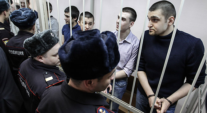 Defendants in the case of mass riots on Bolotnaya Square on May 6, 2012. Source: Sergey Savostianov / RG