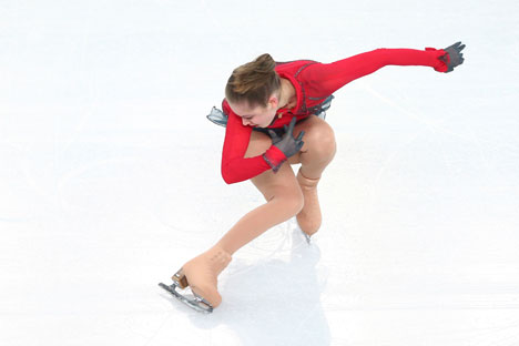 Lipnitskaia se inspirou em personagem de Spielberg em apresentação em Sôtchi-2014  Foto: Getty Images / Fotobank