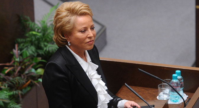 Valentina Matviénko, presidente câmara alta do parlamento Foto: ITAR-TASS