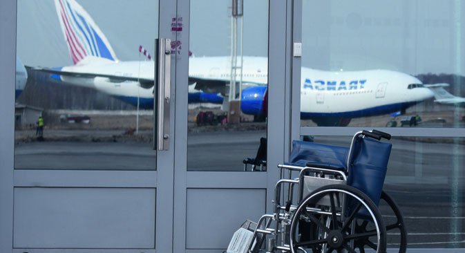 Passengers can seek assistance from airport staff, such as requesting an escort through the airport, or a special wheelchair so that they can be lifted on board. Source: Press photo