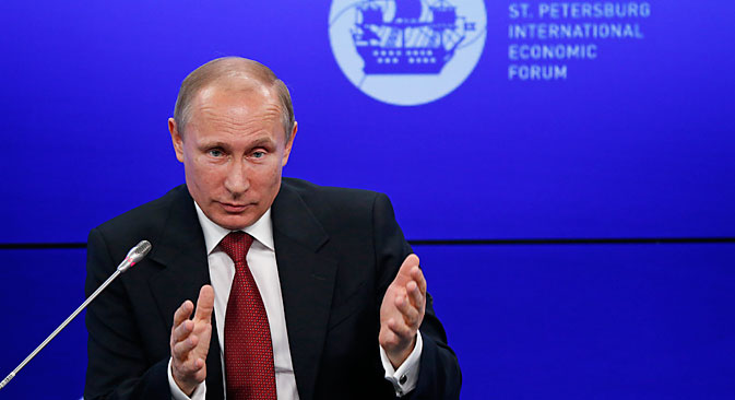 Speaking at SPIEF, Putin promised that by fall 2014 Russia will develop a strategy for import substitution. Source: Reuters