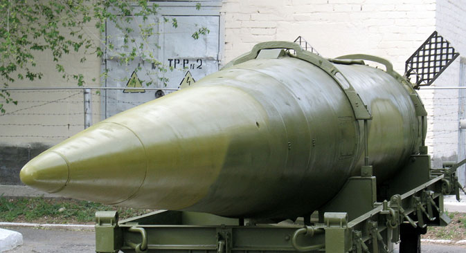 A rocket of the OKA mobile theatre ballistic missile, Kapustin Yar museum. Source: Leonidl