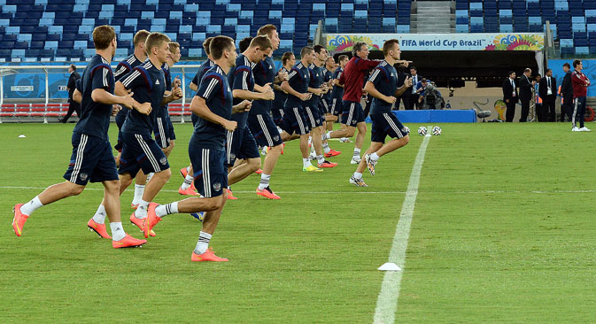 The Russian football team training at the World Cup in Brazil. Source: RIA Novosti