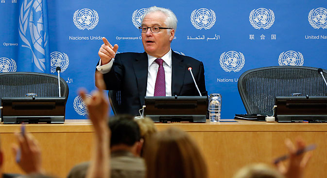 Vitaly Churkin: "We have considered a wide range of issues: those to do with Asia, Africa, and the Middle East". Source: Reuters