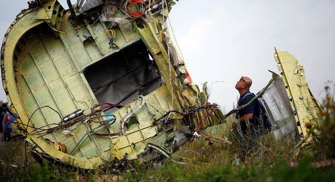 The Malaysia Airlines Boeing 777 plane crashed near the town of Shakhtyorsk in the Donetsk Region on July 17. Source: Reuters