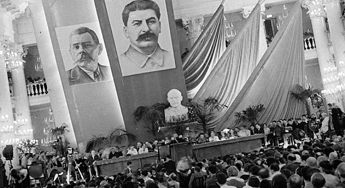 Delegates of the First Congress of Soviet Writers in the Pillar Hall of the House of Unions in Moscow, on August 1934. Source: RIA Novosti
