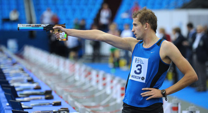 Alexander Lesun at the Modern Pentathlon European Championships. Source: TASS