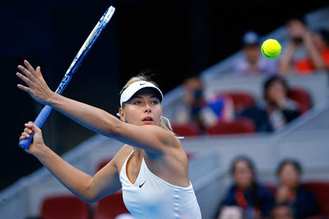 Maria Sharapova during her women's singles final match at the China Open tennis tournament in Beijing October 5, 2014. Source: Reuters