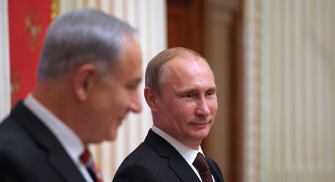 Israeli Prime Minister Benjamin Netanyahu and Russian President Vladimir Putin.Source: RIA Novosti