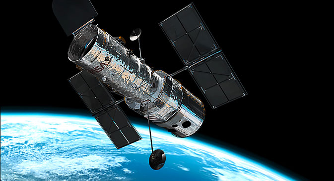 The Hubble telescope in space. Source: Press Photo