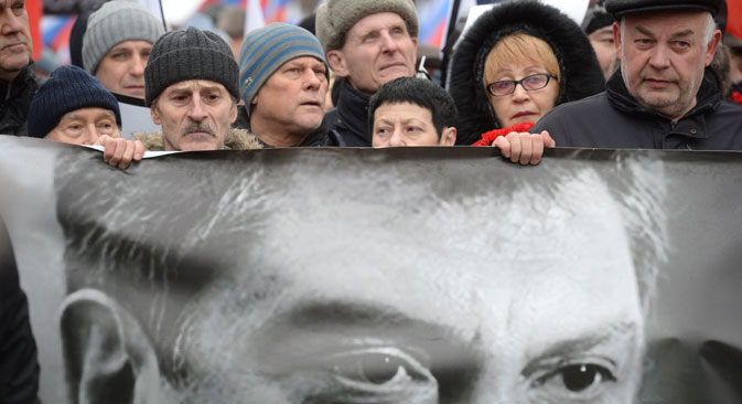 Opposition campaigner, ex-deputy prime minister Boris Nemtsov was killed in central Moscow early on February 28. Source: Kirill Kallinikov / RIA Novosti