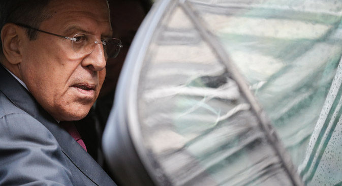 Russian Foreign Relations Minister Sergei Lavrov in Brussels, May 19. Source: EPA