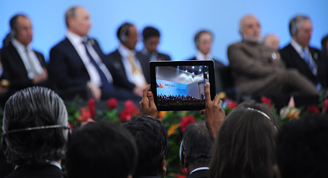  Russian President Vladimir Putin attends the 4th BRICS summit at the Fortaleza Convention Center, Brazil. Source: RIA Novosti