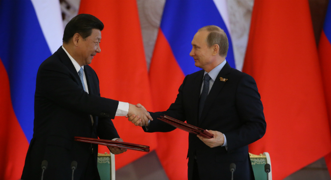 Xi Jinping and Vladimir Putin in Moscow. Source: Konstantin Zavrazhin / RG