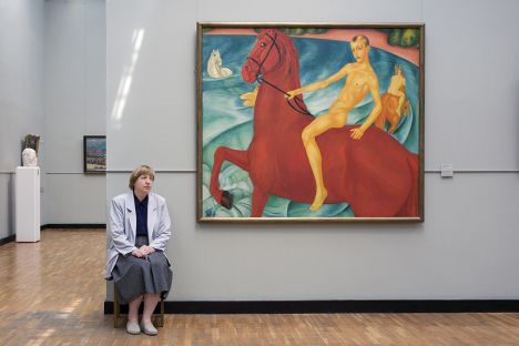 "Bathing of the Red Horse", Kuzma Petrov-Vodkin, State Tretyakov Gallery on Krymsky Val. Source: Andy Freeberg