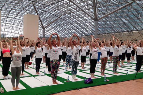 The fifth annual yoga marathon, hosted by Yoga Journal. Source: Press photo