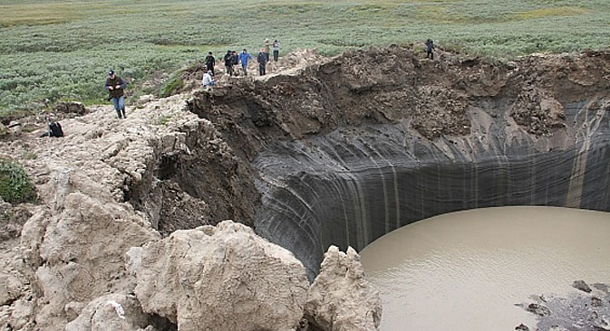 A total of four huge craters have now been found on the Yamal Peninsula. Source: Yamal regional government