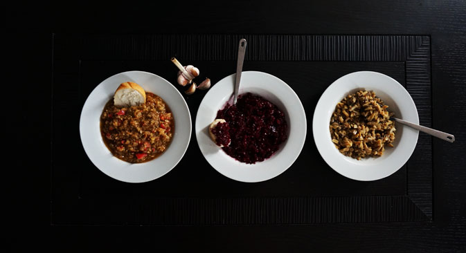 3 kinds of caviars via Soviet Diet cookbook. Source: Anna Kharzeeva